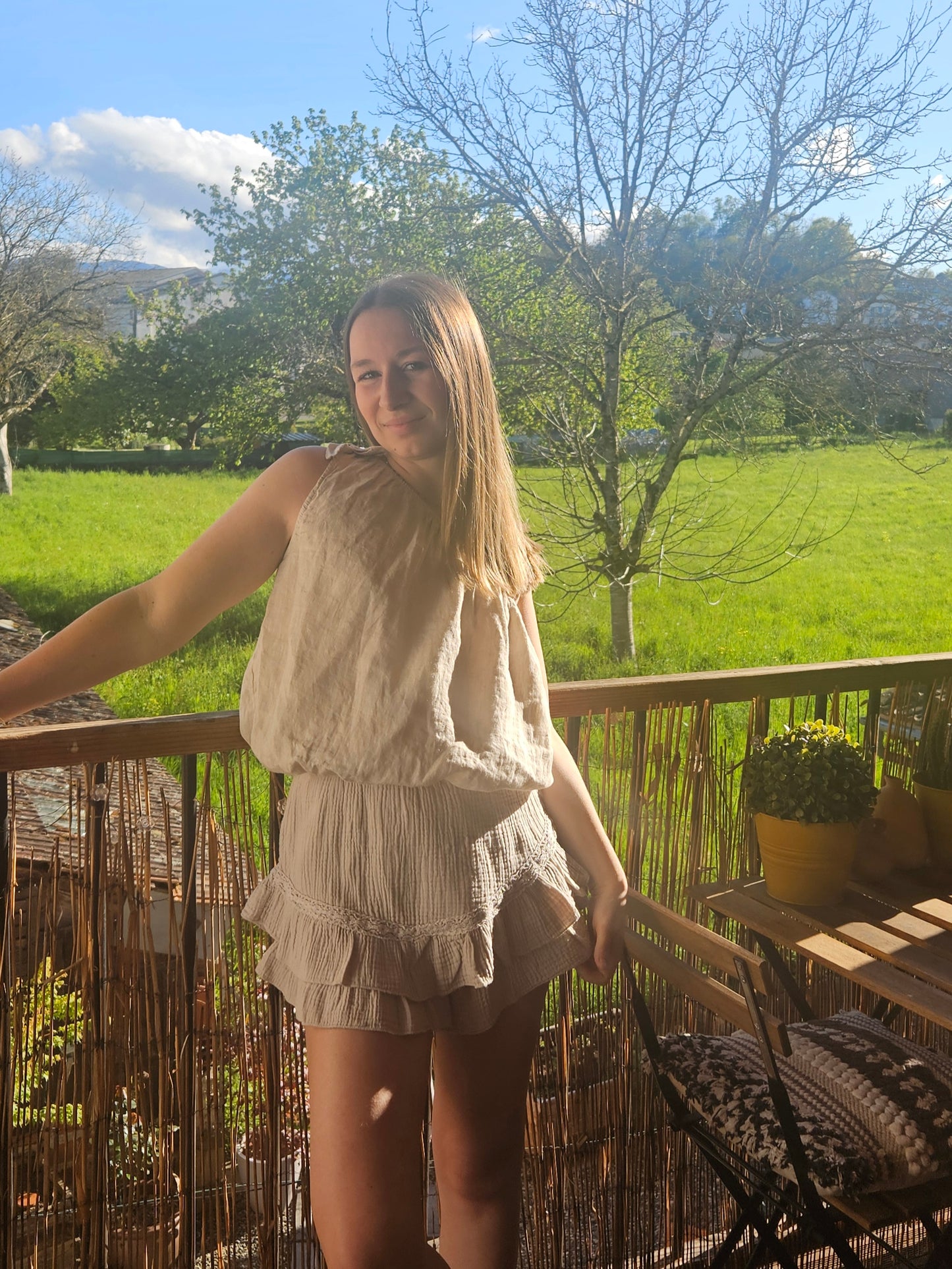 Jupe-short beige
