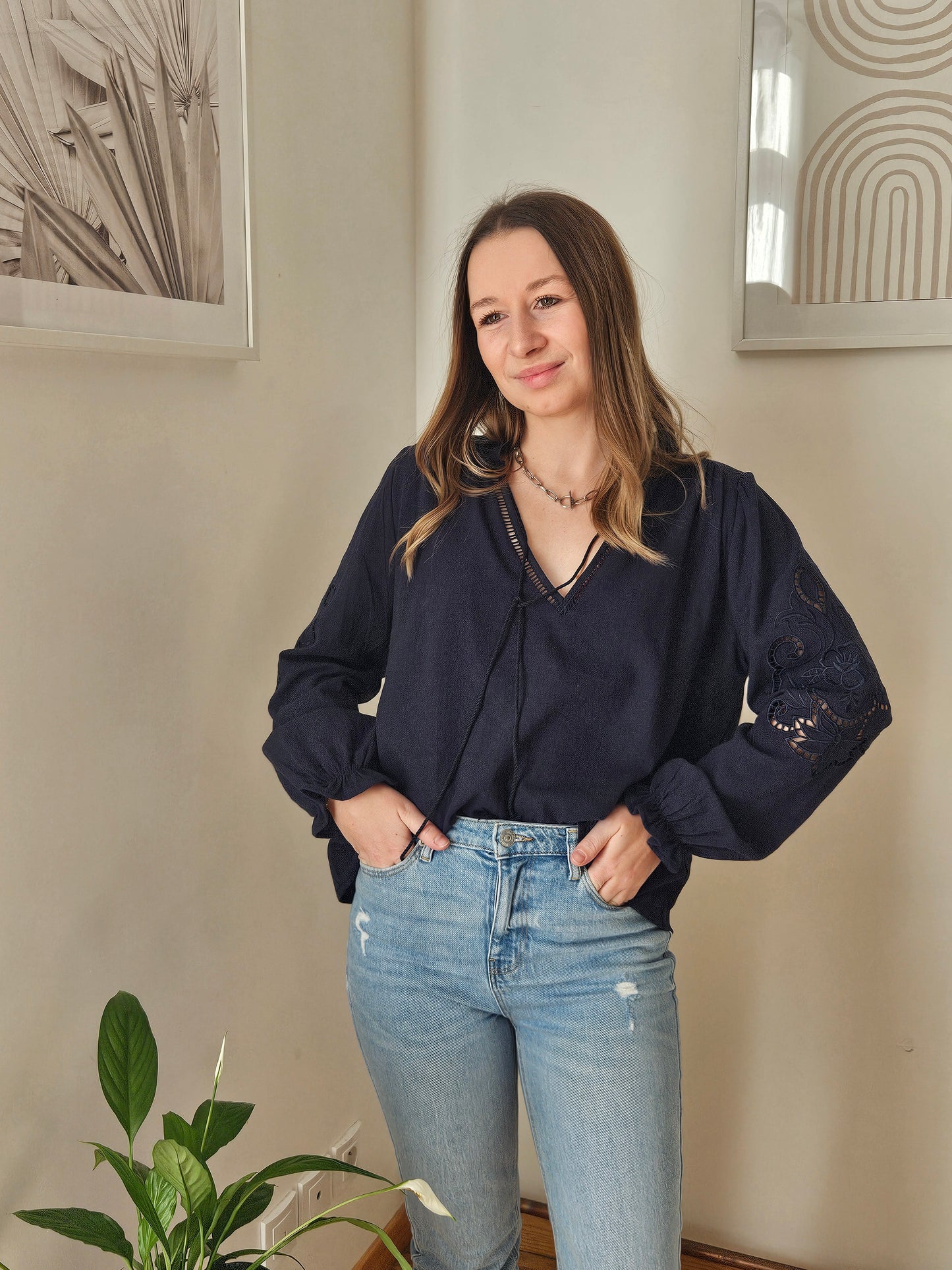 Blouse bleu marine