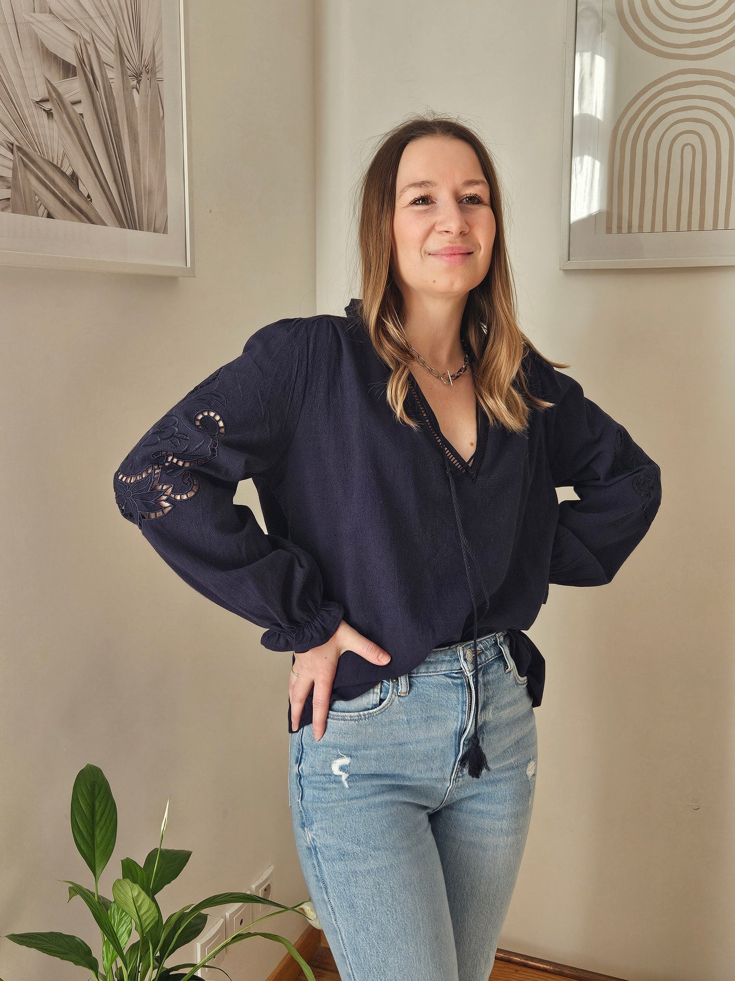 Blouse bleu marine