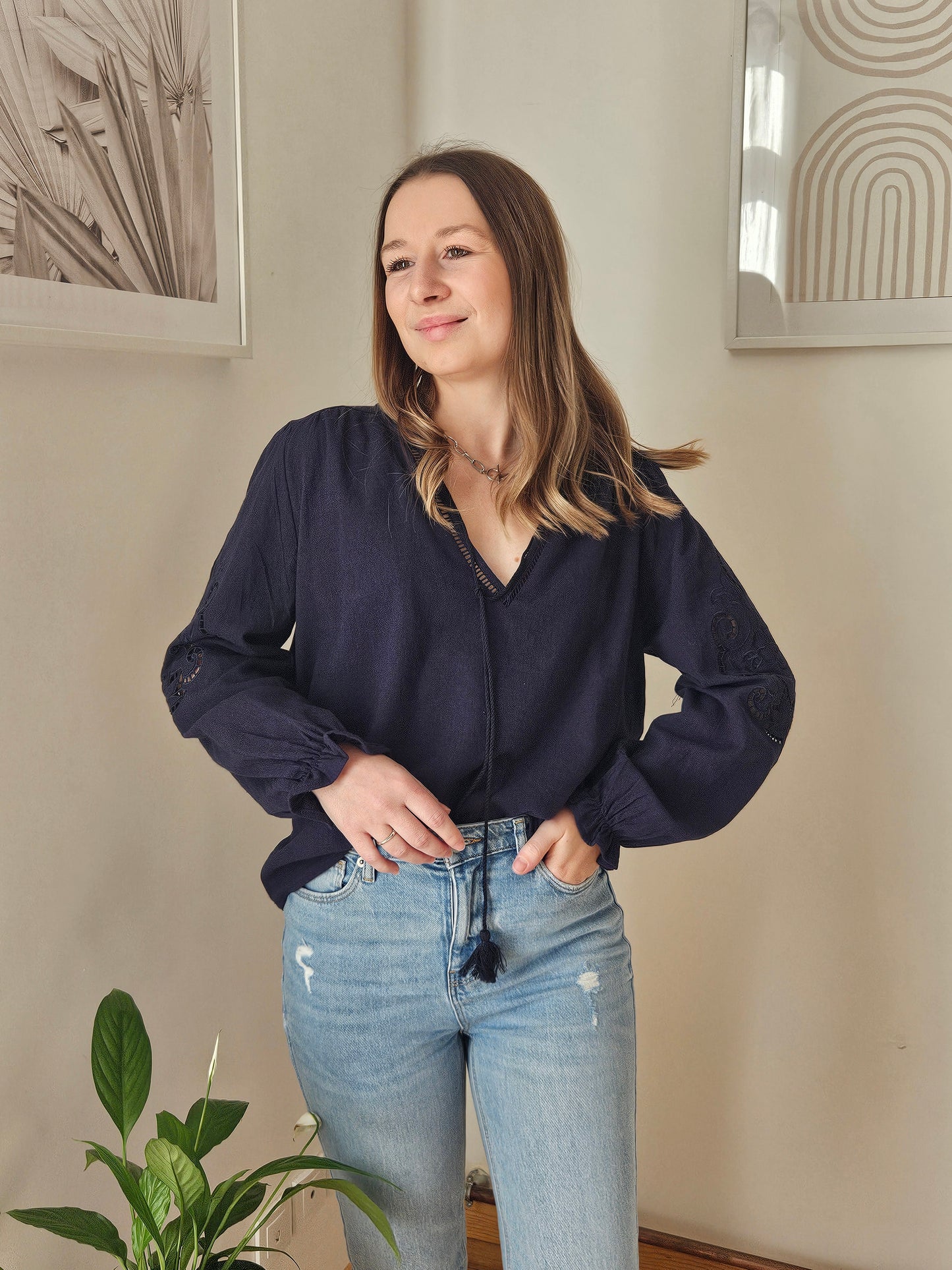 Blouse bleu marine