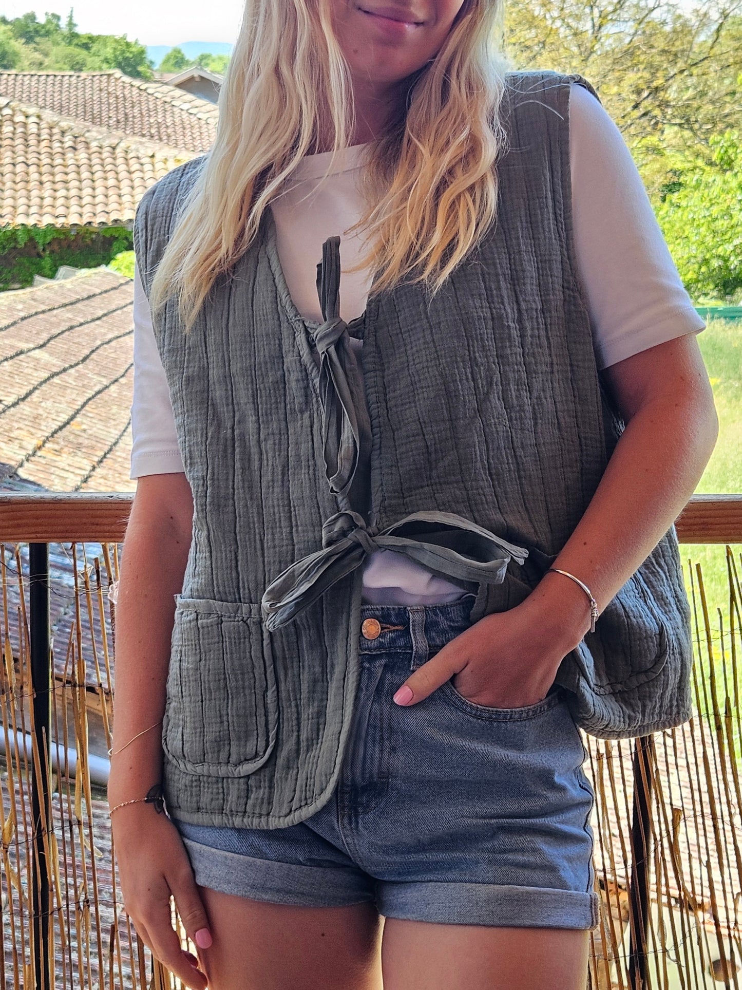 Veste sans manches kaki - Violette concept store