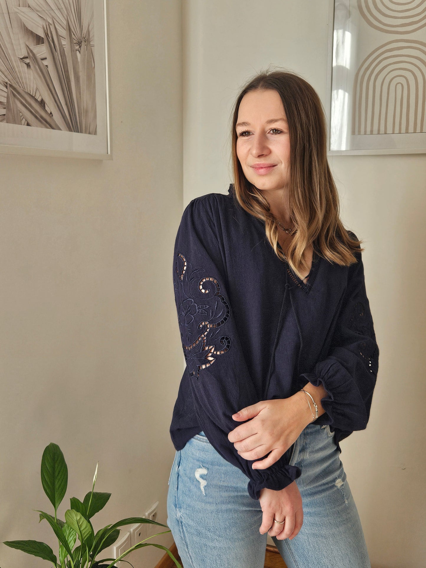 Blouse bleu marine