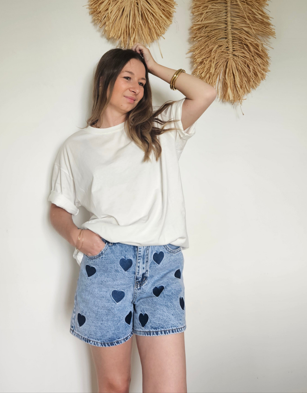 Short cœurs brodés - Violette concept store
