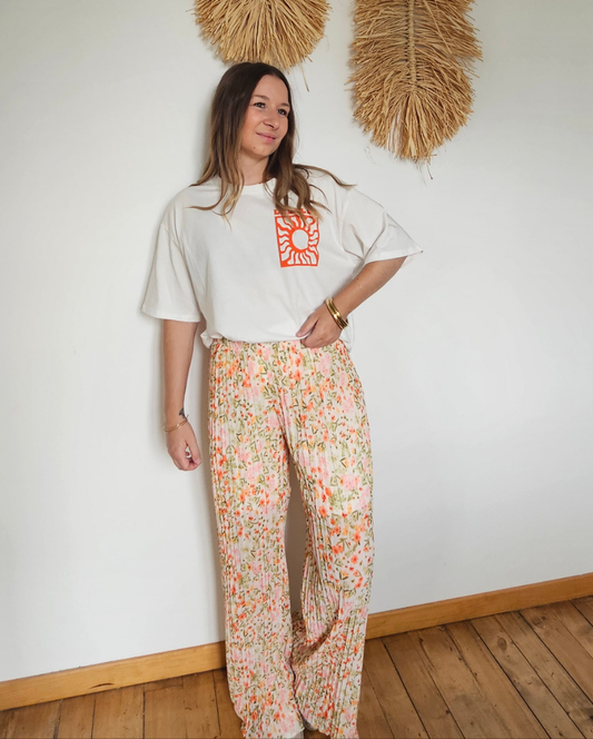 Pantalon fluide fleurie