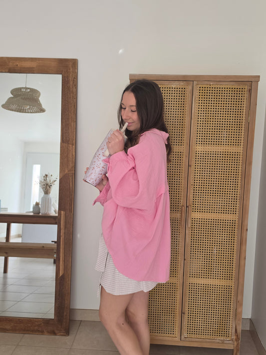 Chemise en gaze de coton - Rose - Violette concept store