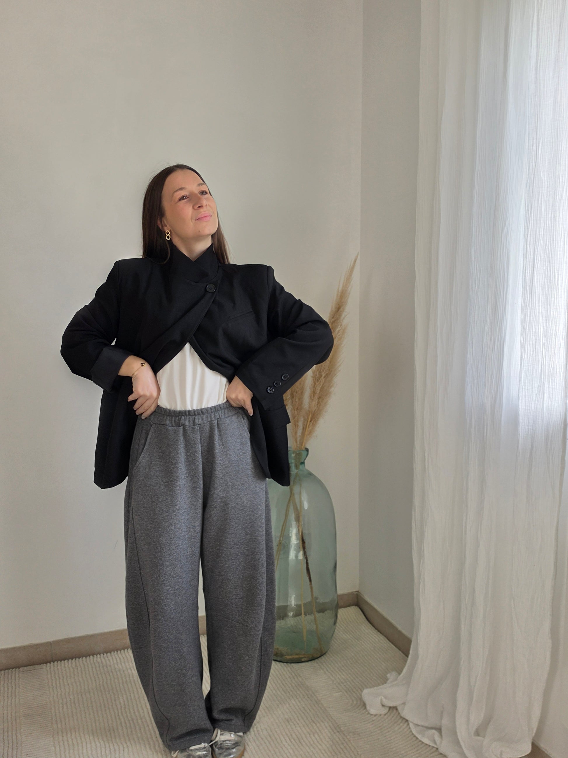 Blazer oversize croisé - Noir - Violette concept store