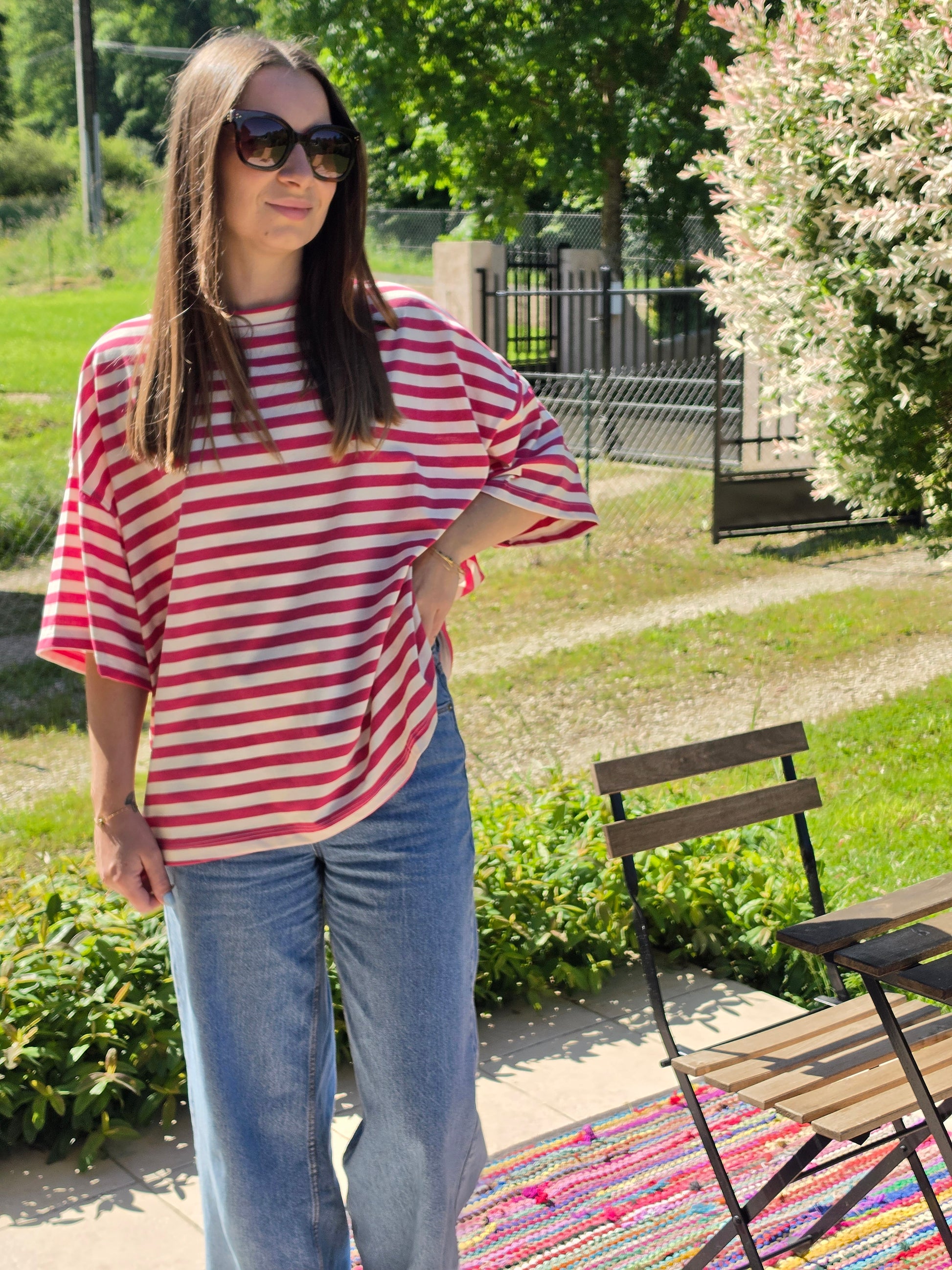 Tee-shirt cœur marinière - Violette concept store