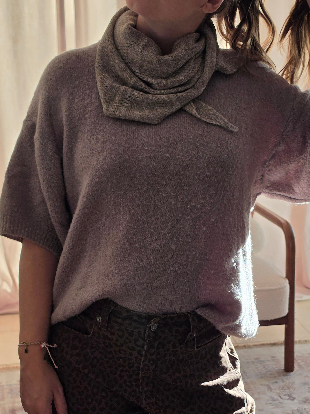 Foulard maille - cœur