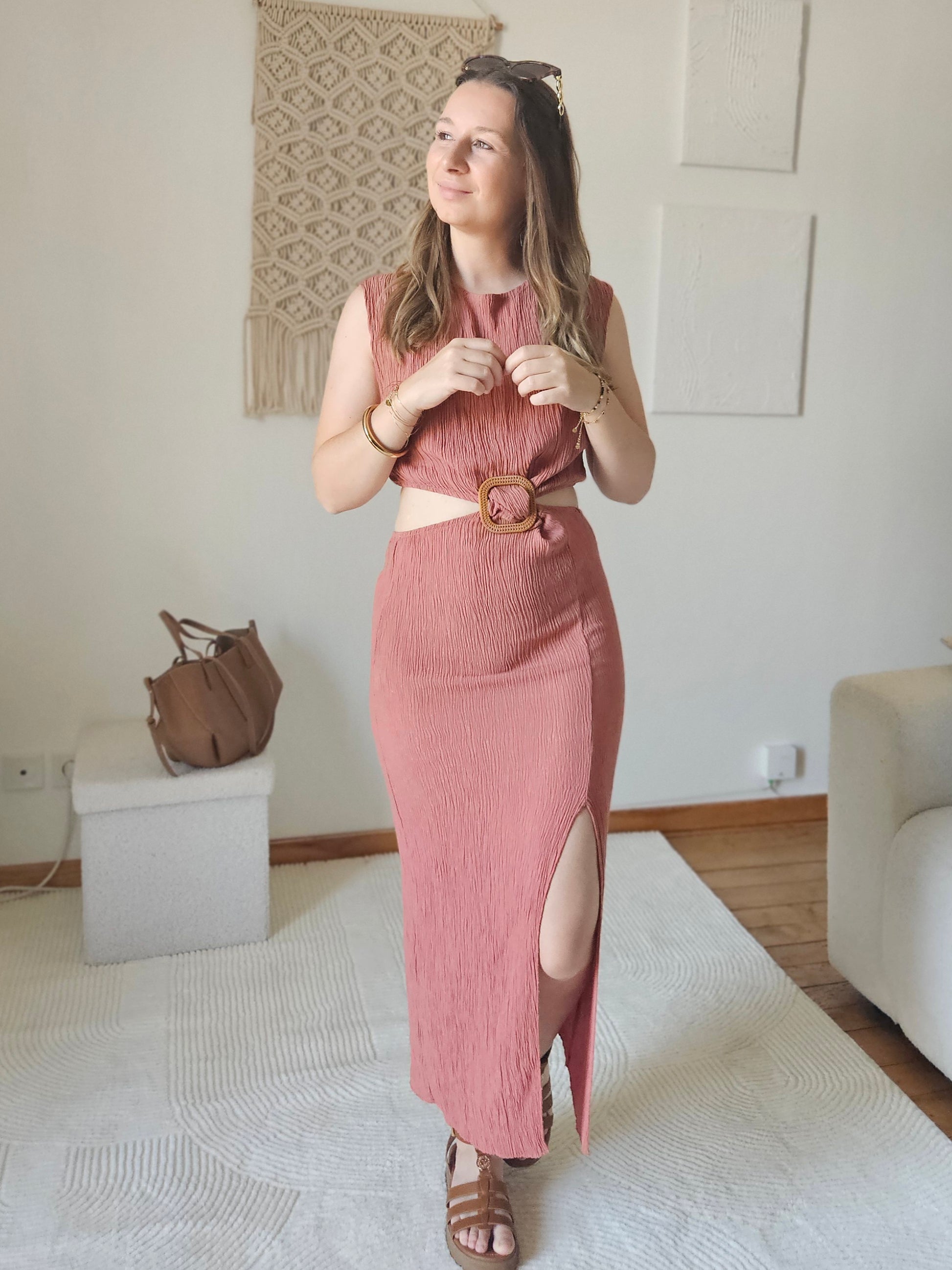 Robe Fendue Terracotta - Violette concept store