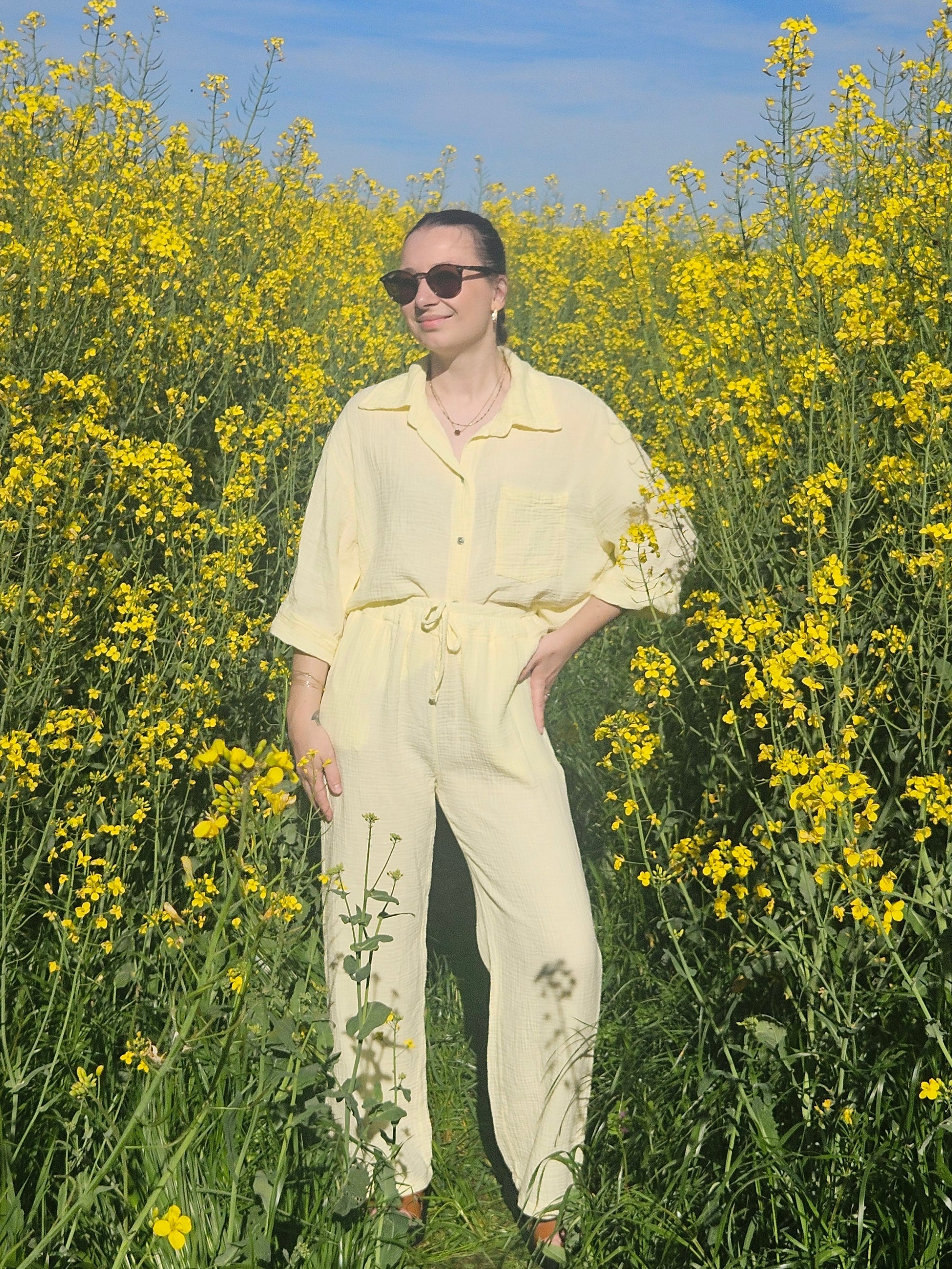 Pantalon gaze de coton jaune - Violette concept store