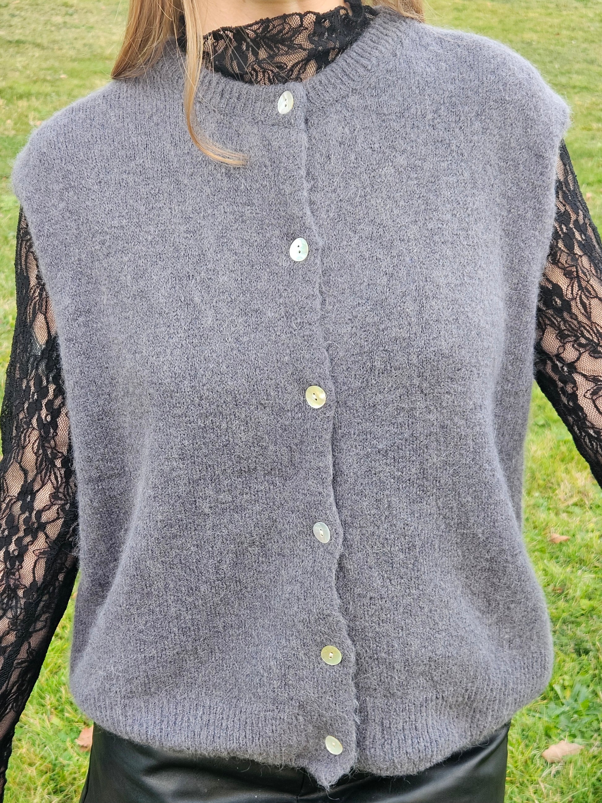 Gilet sans manches gris - Violette concept store