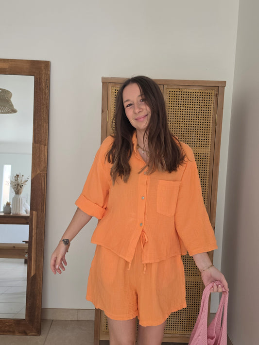 Chemise pêche 🍑 - Violette concept store