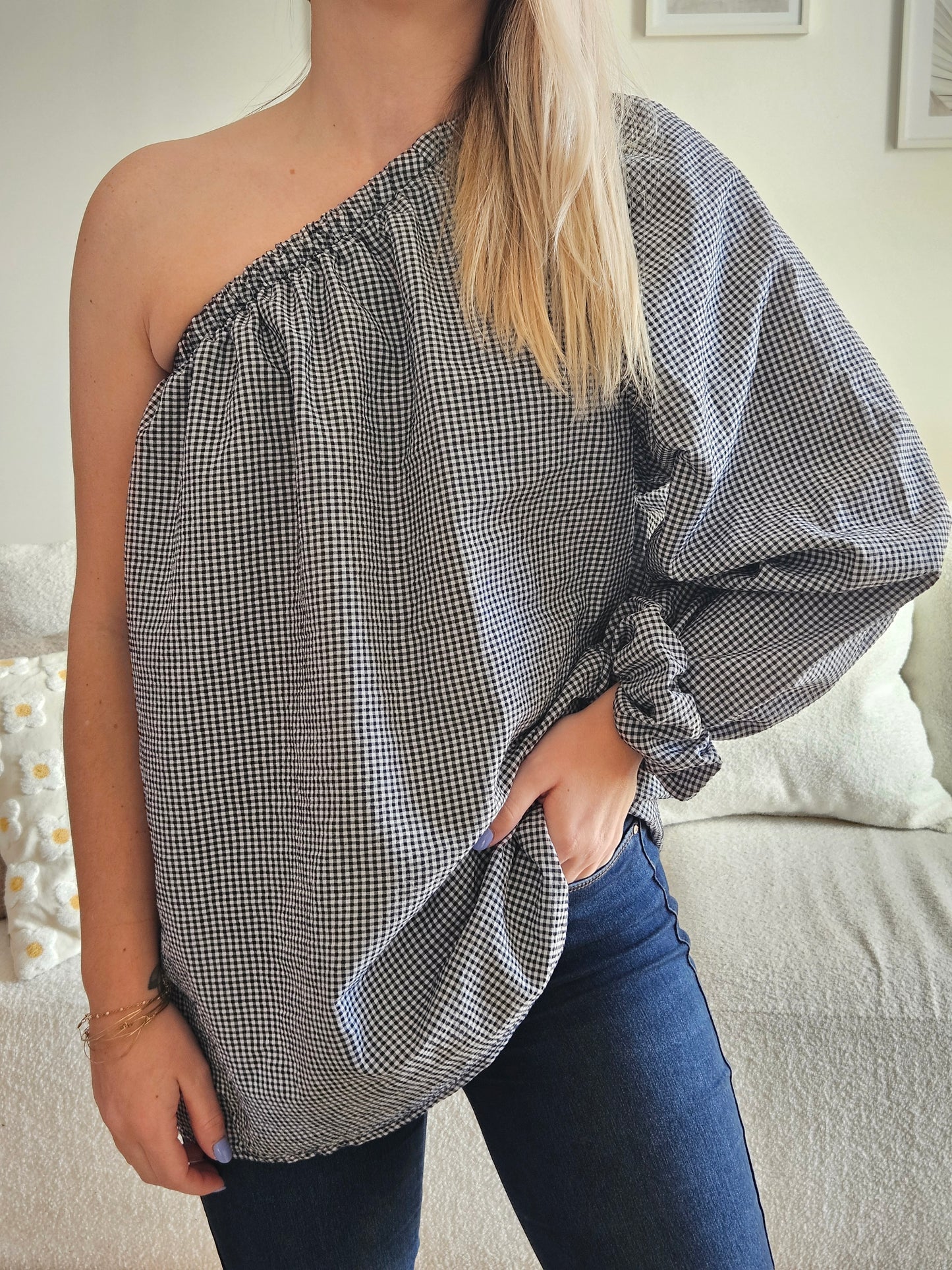 Blouse asymétrique bleue - Violette concept store