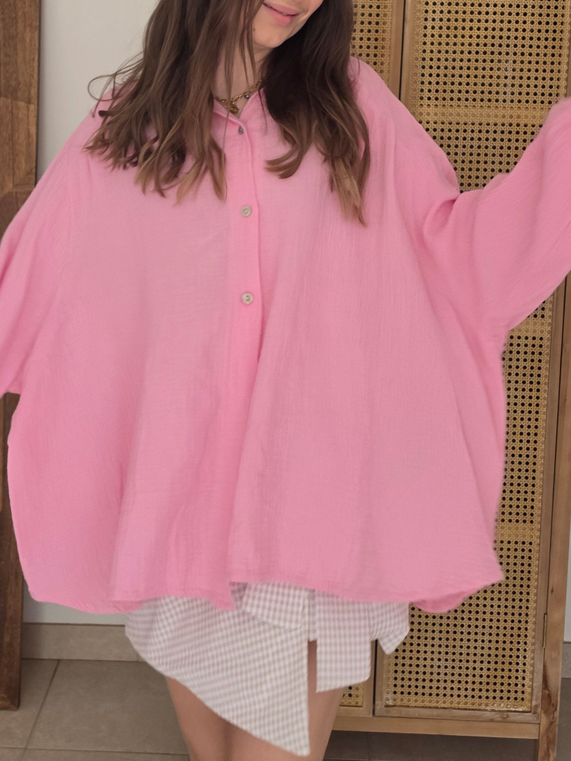 Chemise en gaze de coton - Rose - Violette concept store