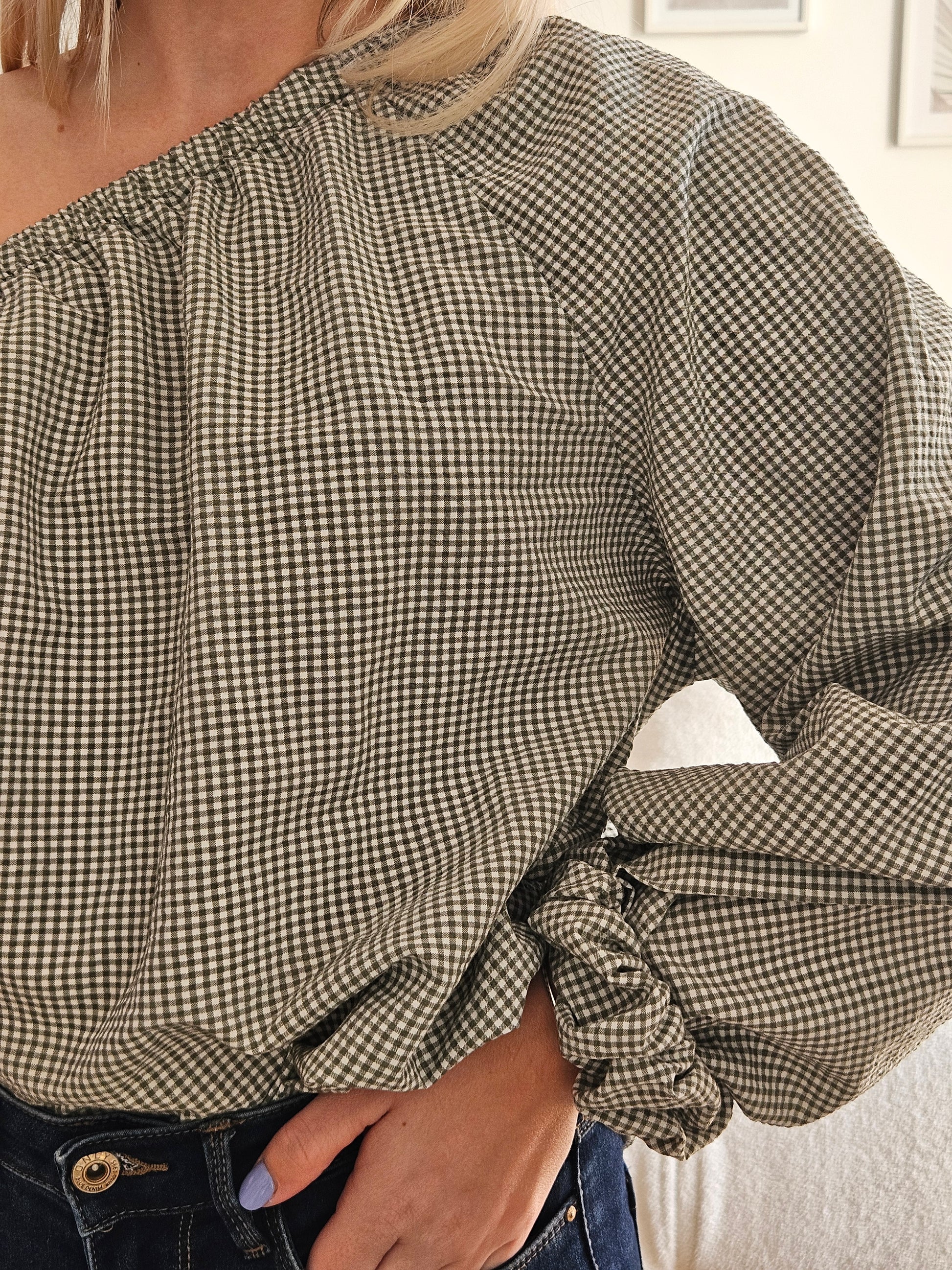 Blouse asymétrique kaki - Violette concept store
