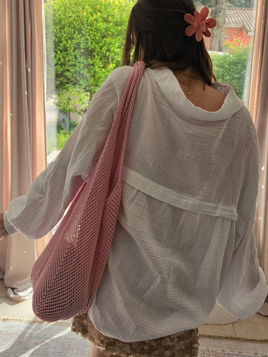 Sac filet en crochet - Rose - Violette concept store