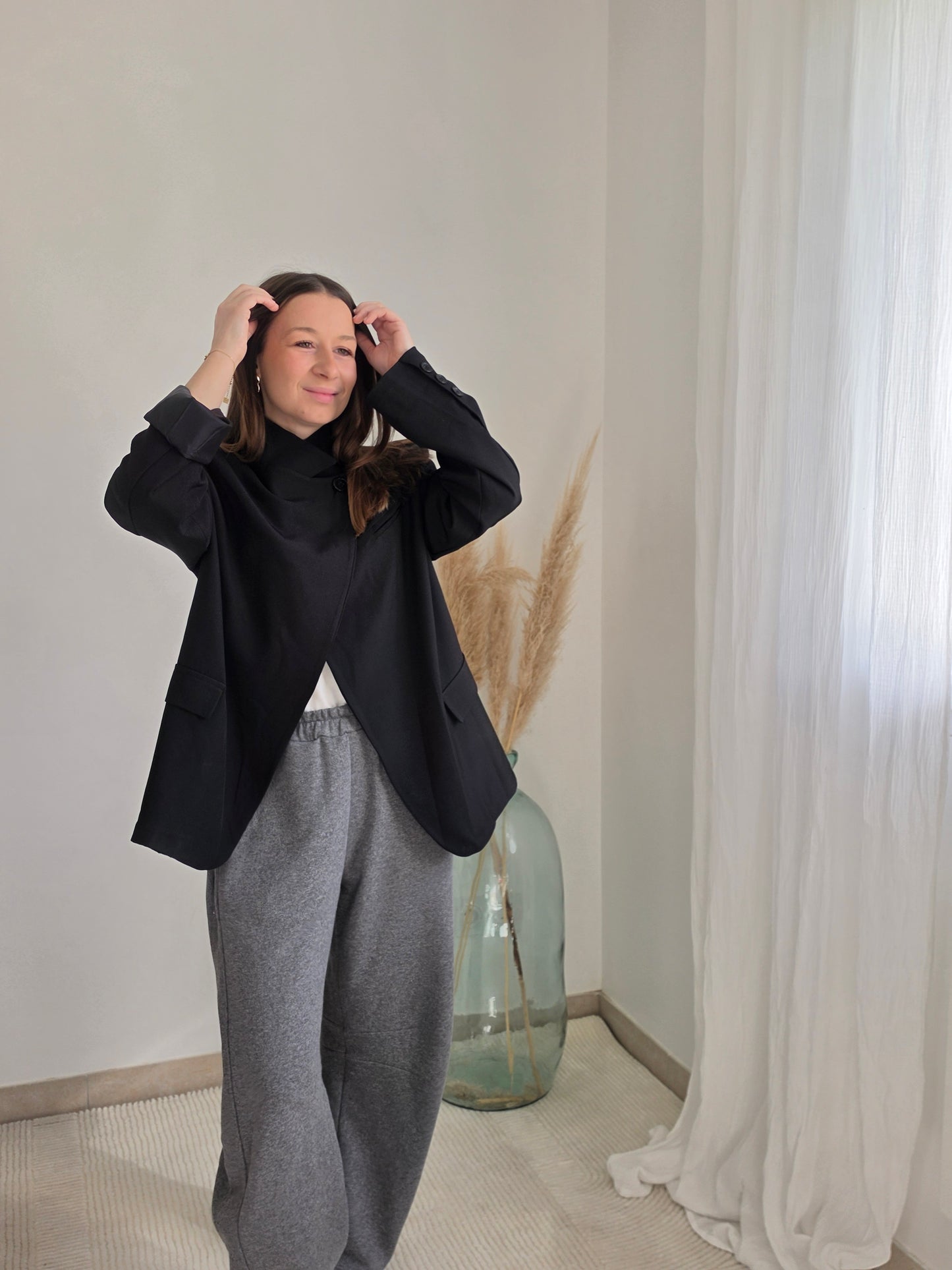 Blazer oversize croisé - Noir - Violette concept store