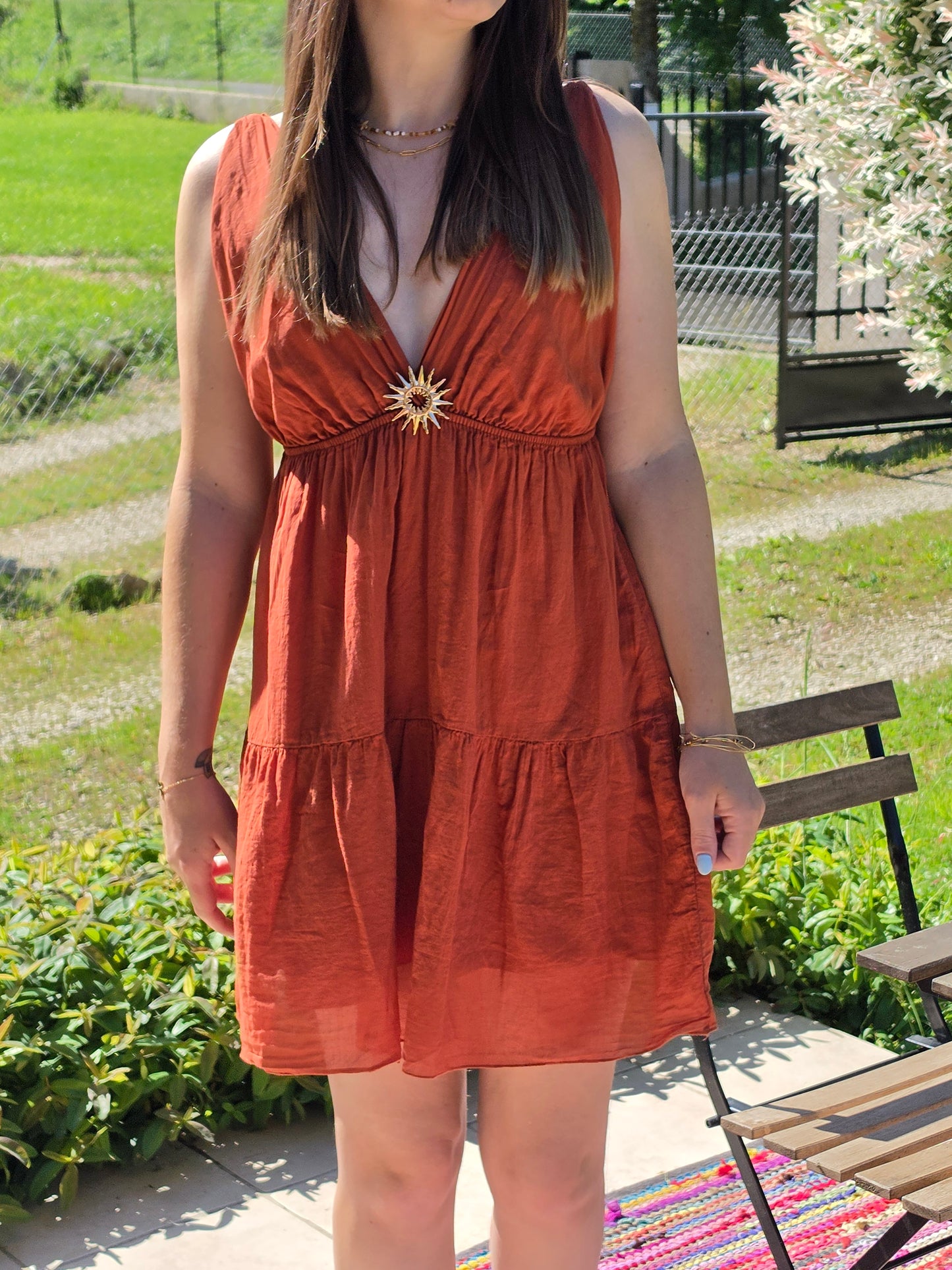 Robe courte soleil corail - Violette concept store