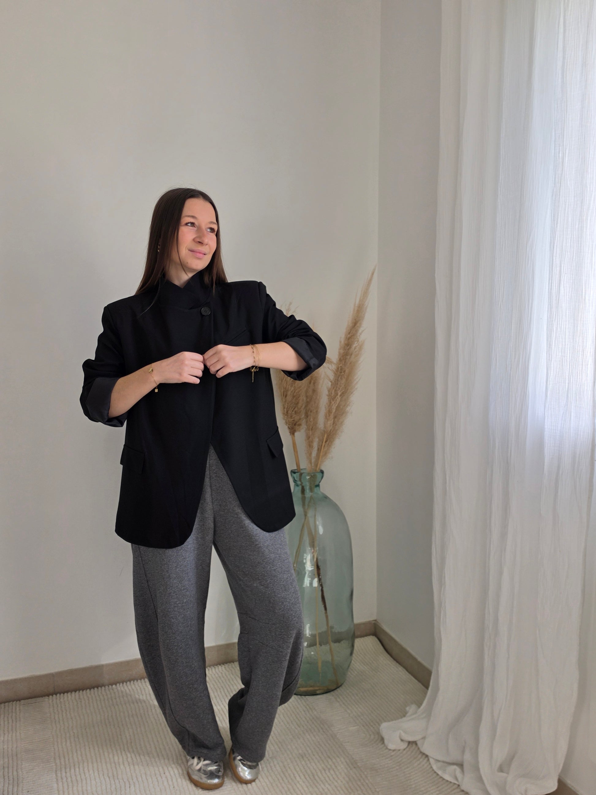 Blazer oversize croisé - Noir - Violette concept store