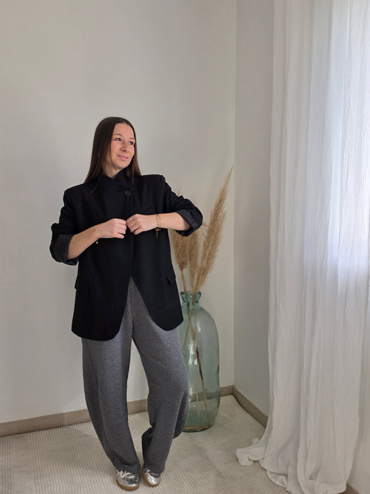 Blazer oversize croisé - Noir - Violette concept store