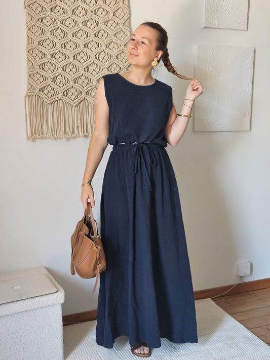 Ensemble bohème bleu marine