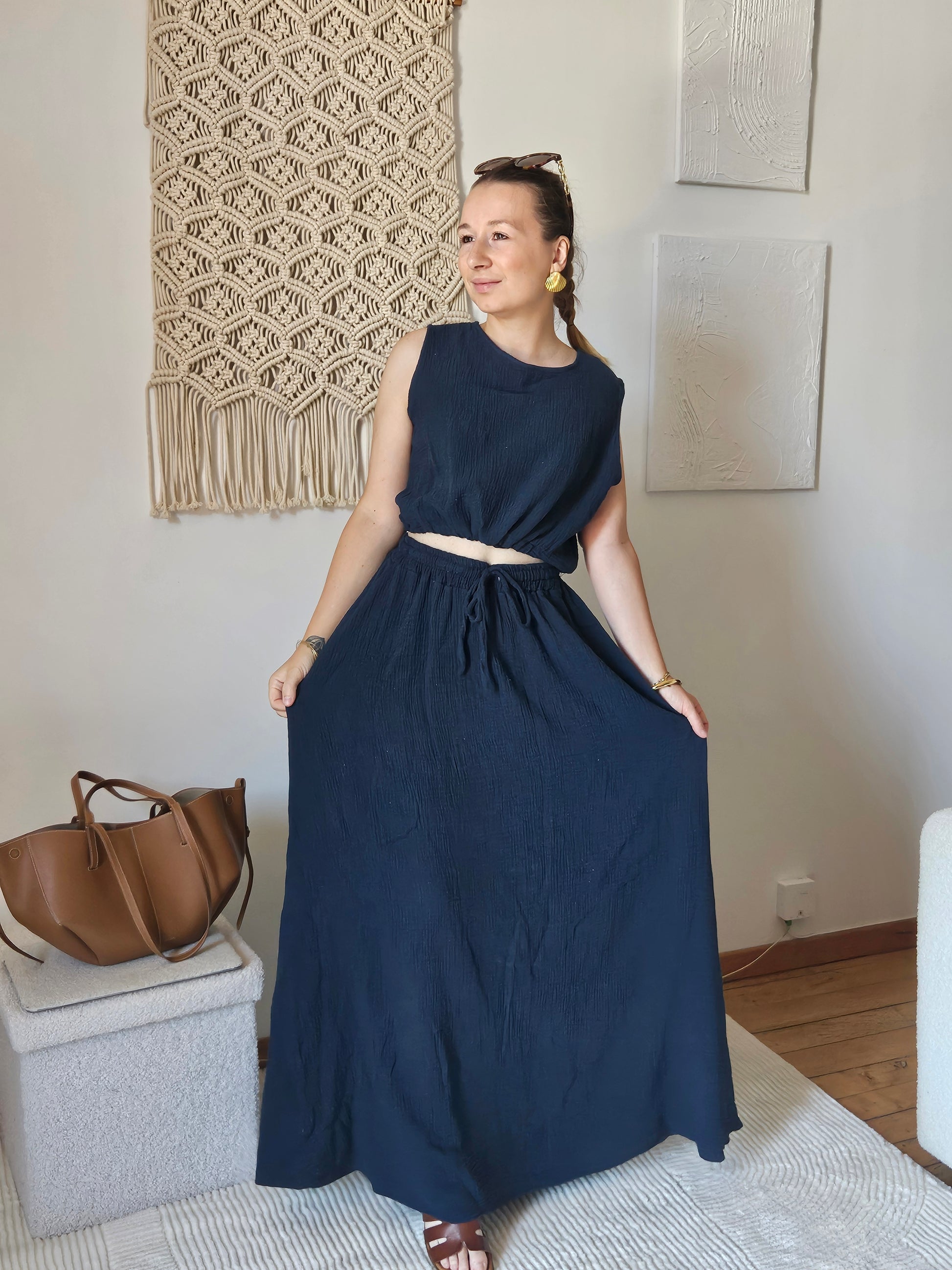 Ensemble bohème bleu marine - Violette concept store