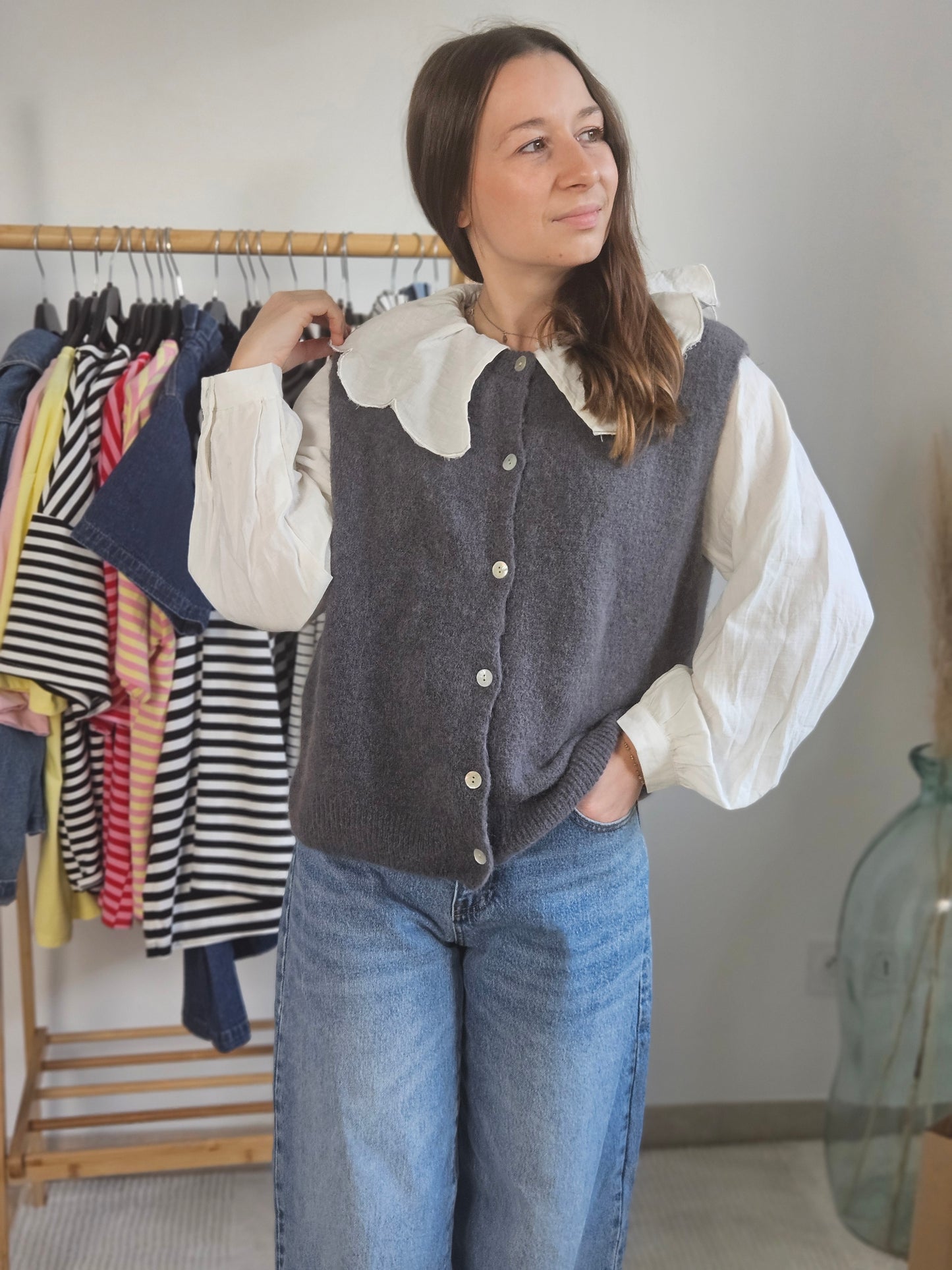 Gilet sans manches gris - Violette concept store
