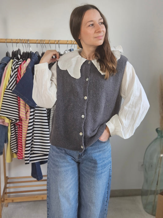 Gilet sans manches gris - Violette concept store