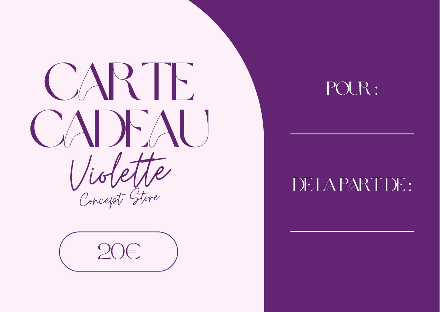 CARTE CADEAU - Violette concept store