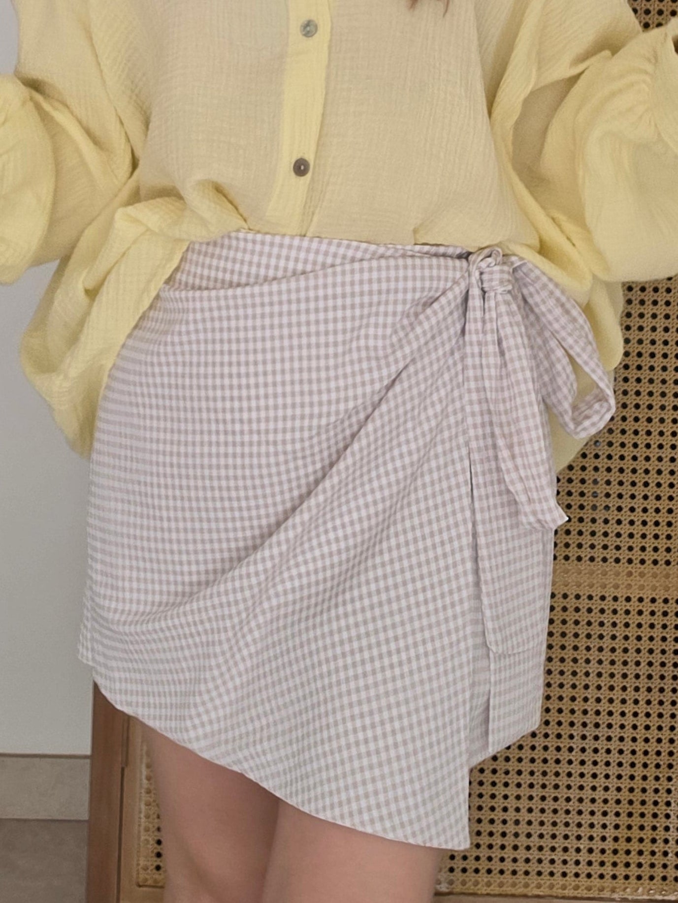 Jupe portefeuille vichy - Violette concept store