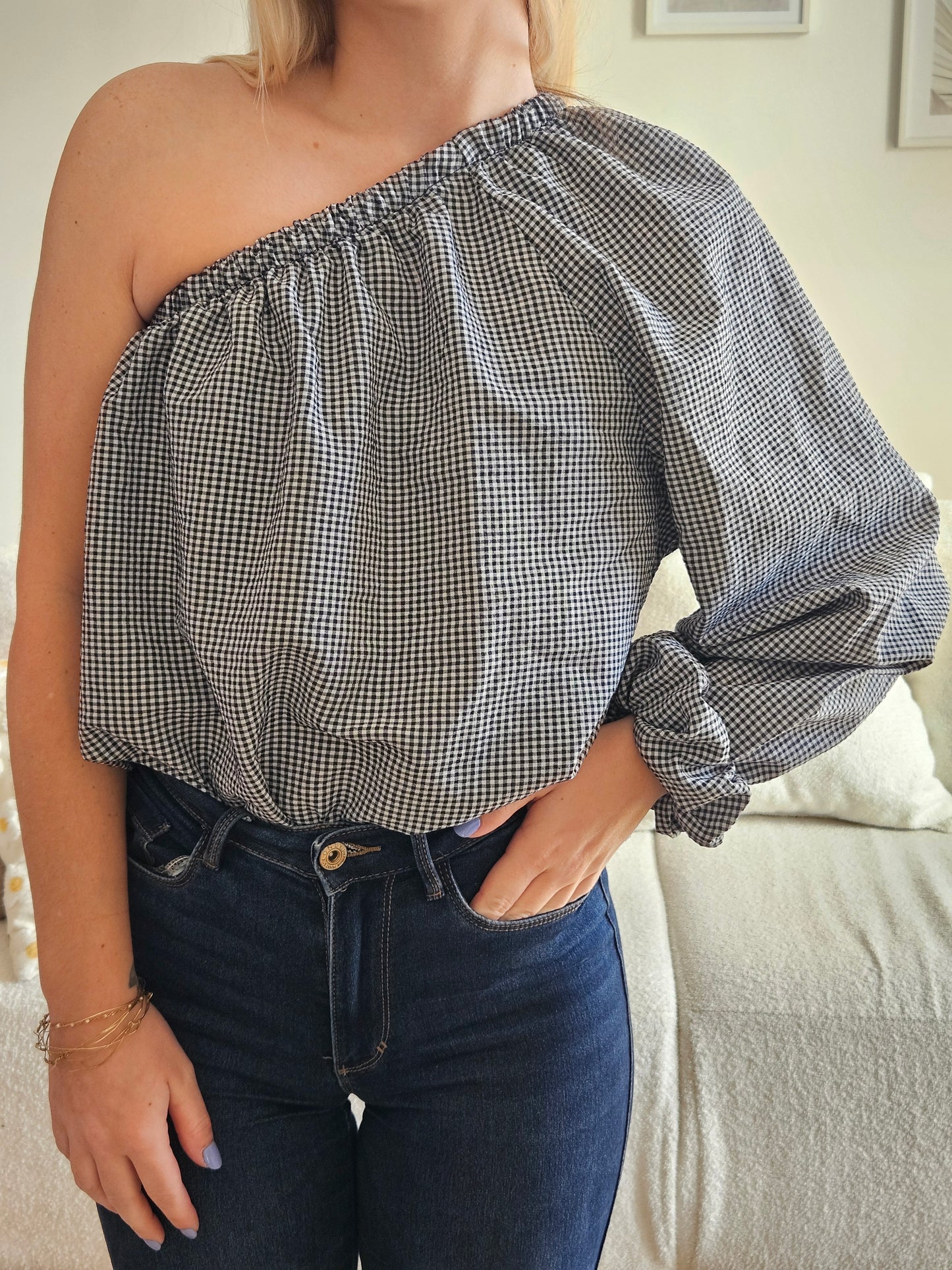 Blouse asymétrique bleue - Violette concept store