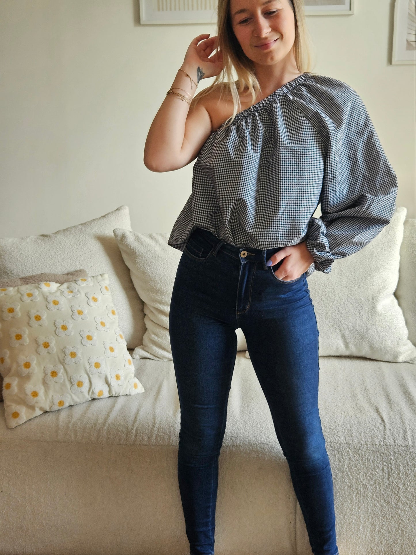 Blouse asymétrique bleue - Violette concept store