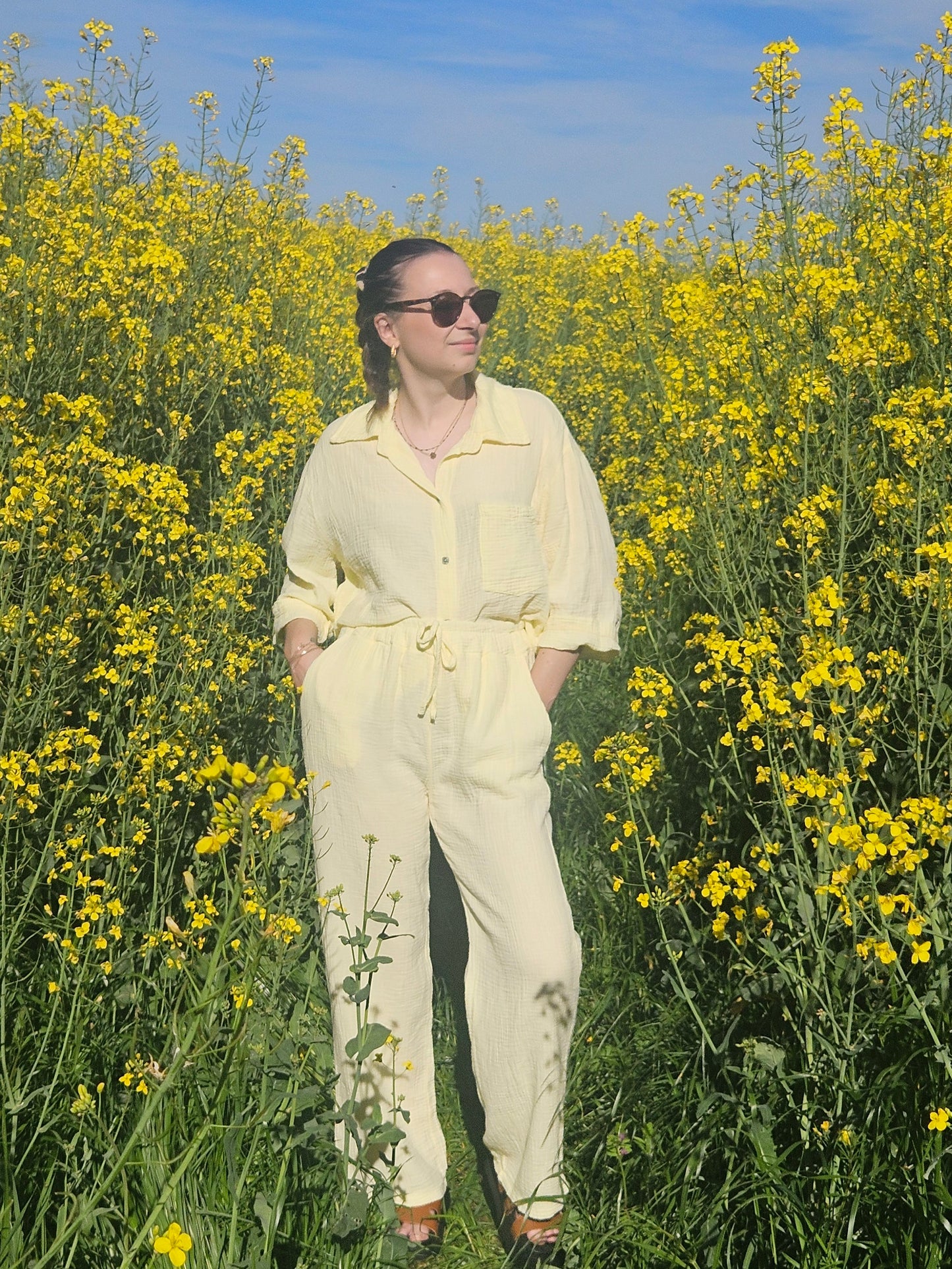 Pantalon gaze de coton jaune - Violette concept store