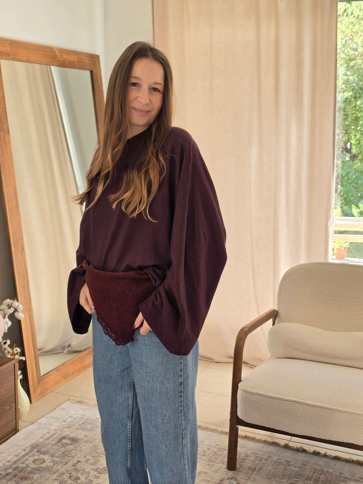Haut basic bordeaux