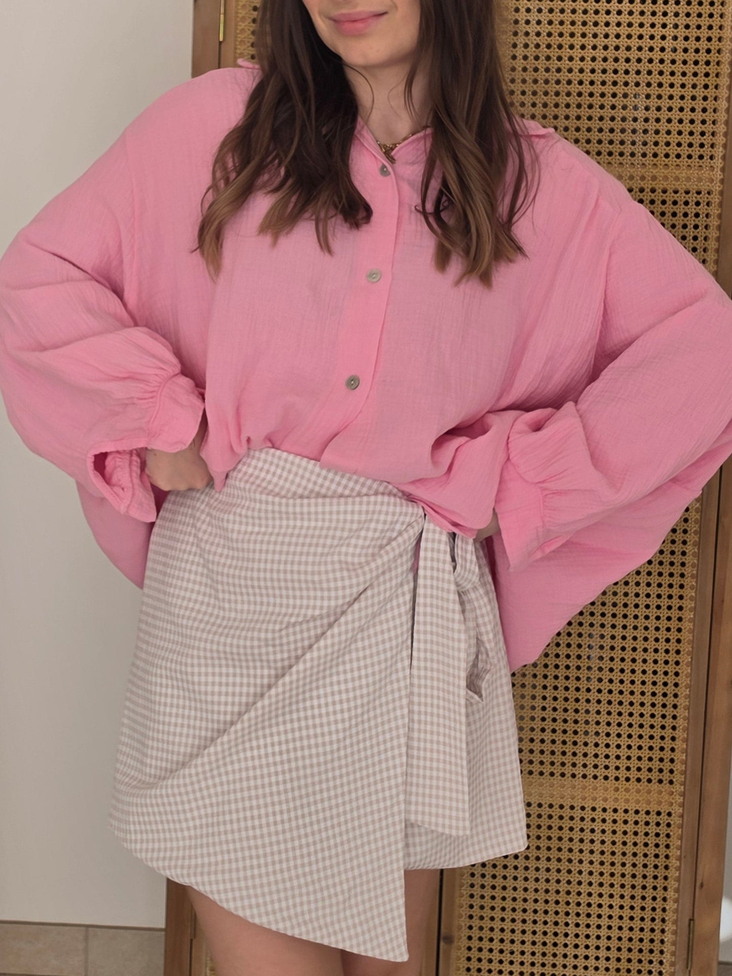 Jupe portefeuille vichy - Violette concept store