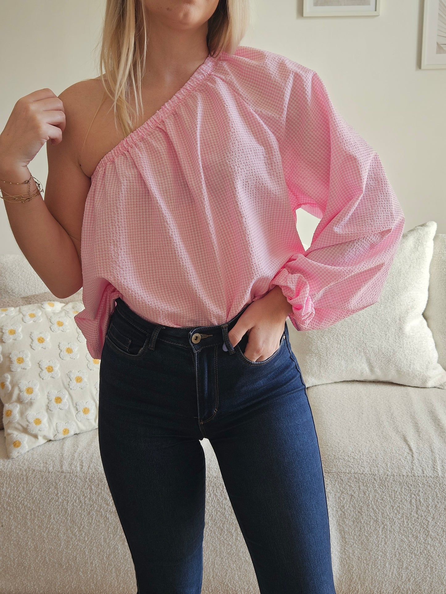 Blouse asymétrique rose - Violette concept store