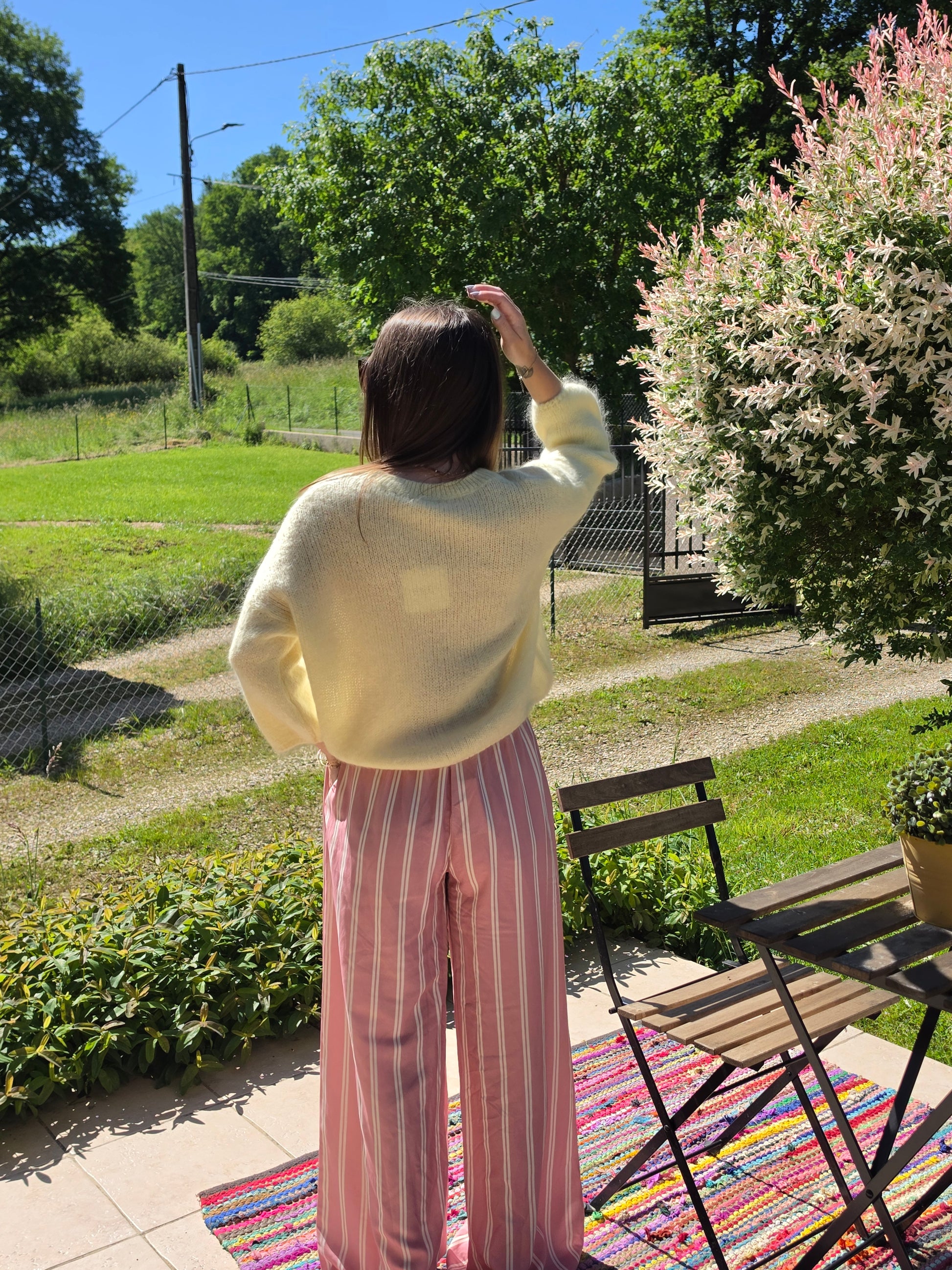 Pantalon lin rayé - Violette concept store