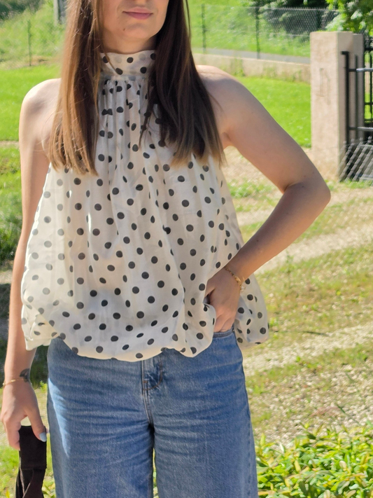 Top ballon à pois - Violette concept store